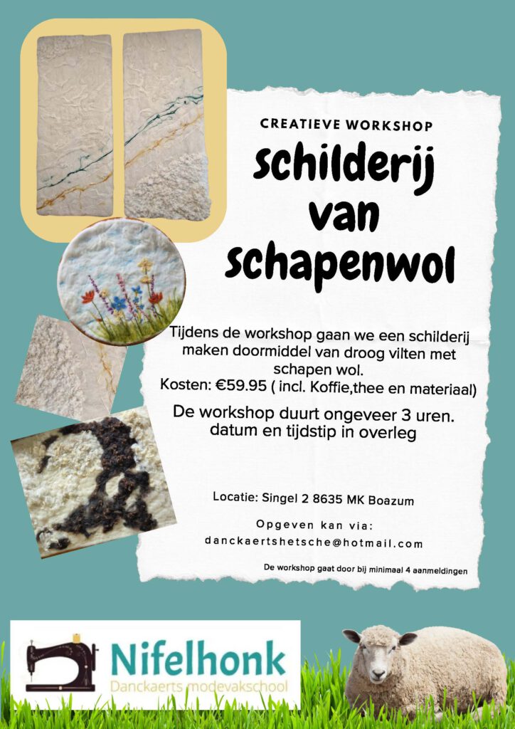 schilderij van schapenwol flayer website